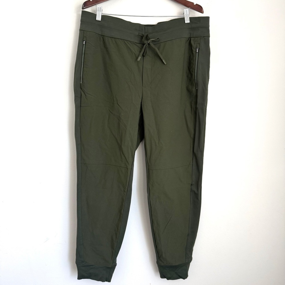 ATHLETA Women's 18 Olive Green Full Length Pull On Jogger Pants P7